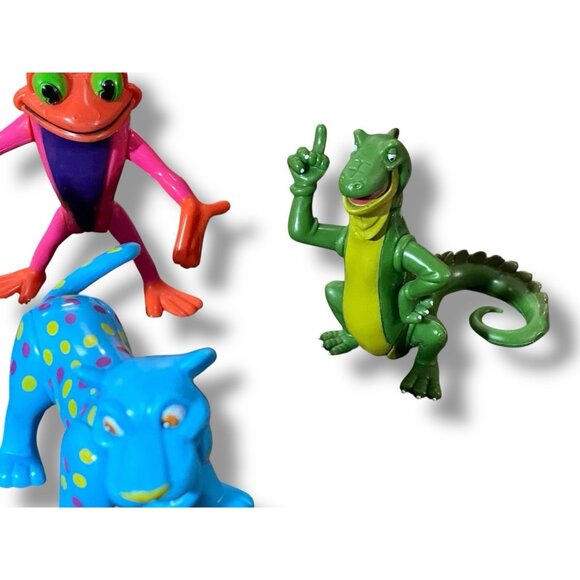 Rainforest Cafe Neon Animal Figures Wild Bunch Lot Frog Alligator Cheetah Lizard - Picture 4 of 4